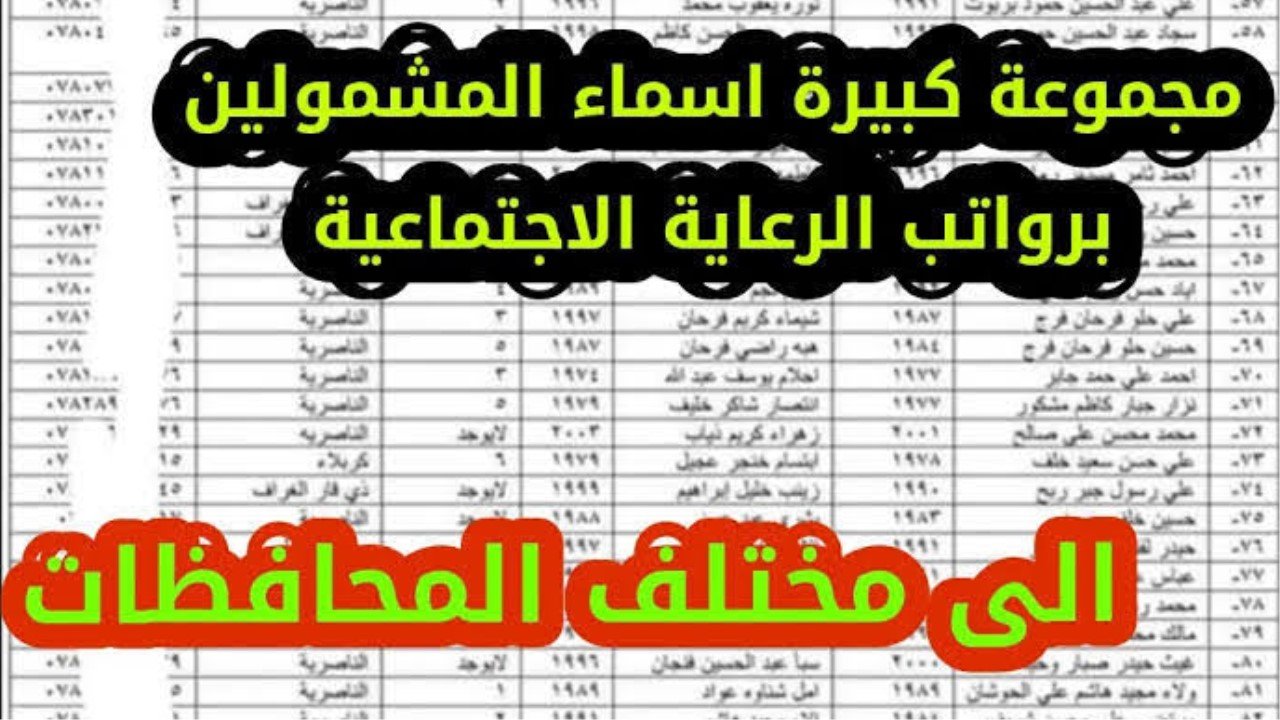 “هنا” أسماء المشمولين بالرعاية الاجتماعية الوجبة الأخيرة 2024 عموم المحافظات العراقية عبر منصة مظلتي