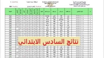 السادس الابتدائي 2024 في العراق الدور الأول